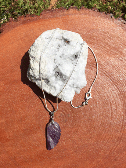 Amethyst Angel Wing - Archangel Michael (Blessed) Protection Necklace